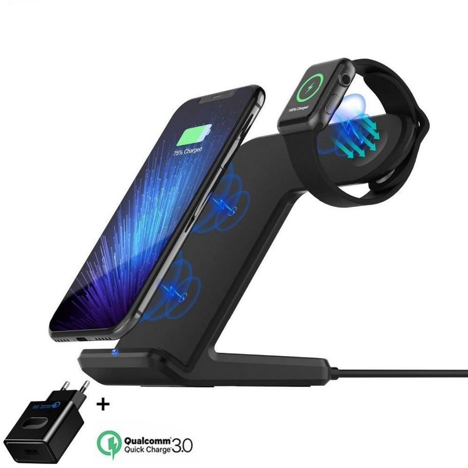 2 In 1 USB Fast Wireless Charging Holder
